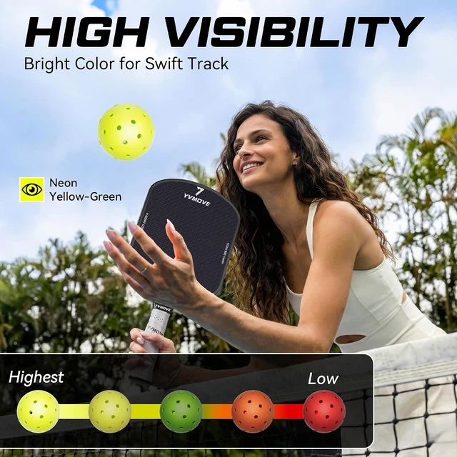 Alt view image 5 of 7 - 40-Hole Outdoor Pickleball Balls Neon Green (3-Pack/12-Pack)