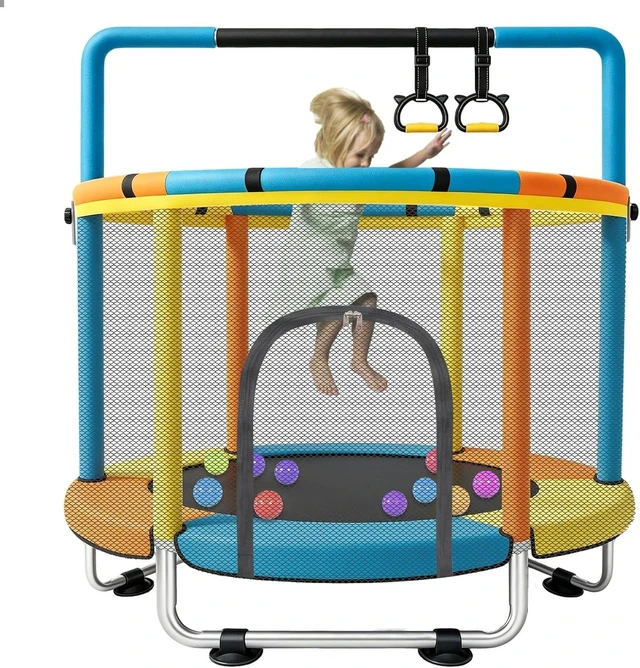 Main image of 55" Toddler Trampoline for Kids Ages 1-8 Small Indoor/Outdoor Trampoline