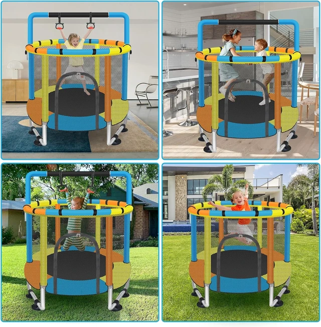 Alt view image 6 of 7 - 55" Toddler Trampoline for Kids Ages 1-8 Small Indoor/Outdoor Trampoline