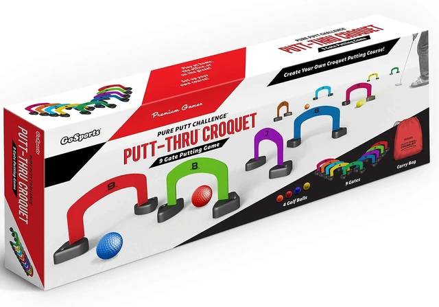 Alt view image 5 of 5 - Putt-Thru Croquet Putting Game 9 Gates & 4 Golf Balls