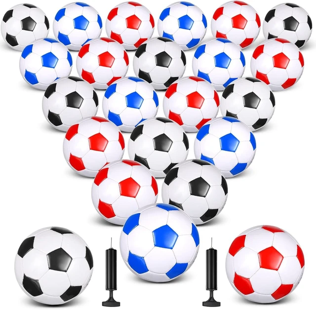 Main image of 24-Pack Deflated Soccer Balls with Pump Bulk Official Size World Soccer Ball for Back to School, Teen/Adult/Kid Indoor-Outdoor Training & Charity Donation Gift