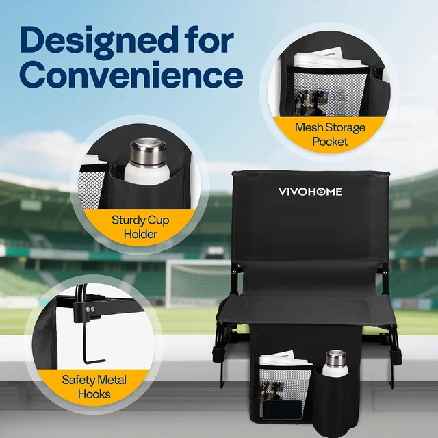 Alt view image 5 of 7 - Folding Stadium Seats with Back Support Ultra-Compact