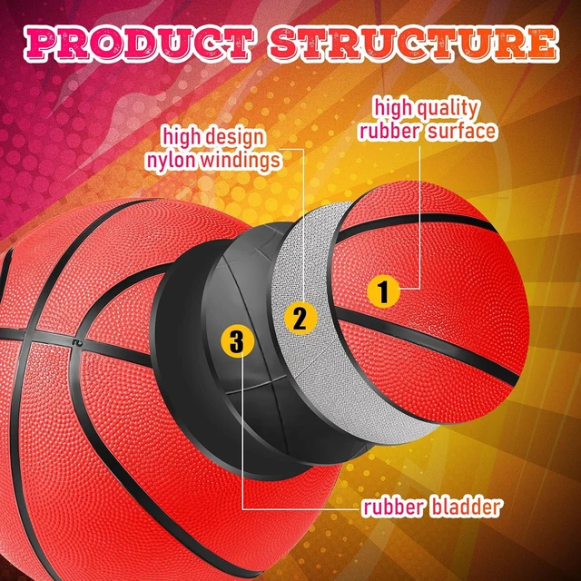 Alt view image 3 of 7 - 6-Pack Bulk Rubber Basketballs with Pump
