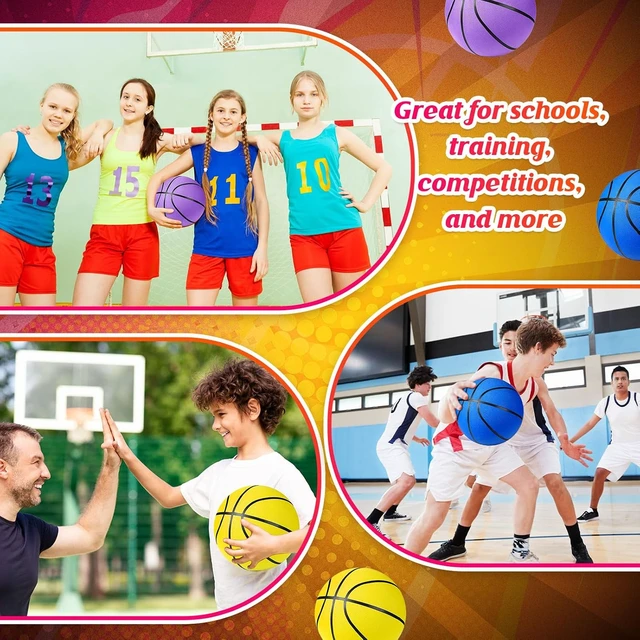 Alt view image 5 of 7 - 6-Pack Bulk Rubber Basketballs with Pump