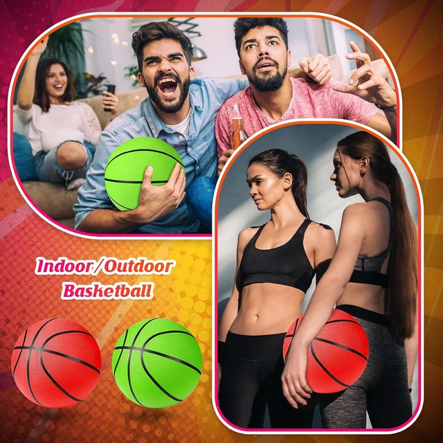 Alt view image 7 of 7 - 6-Pack Bulk Rubber Basketballs with Pump