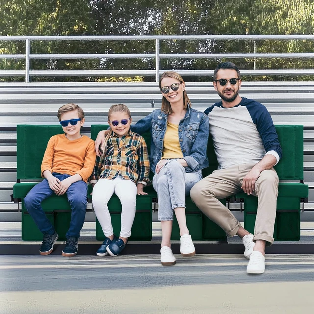 Alt view image 4 of 7 - Stadium Seat for Bleachers Back Support & Cushion, Shoulder Strap & Cup Holder, Padded Portable Folding Chair for Sports Events (Green, 1pcs)