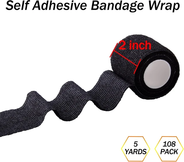 Alt view image 2 of 7 - 108-Roll Elastic Adhesive Tape 2" Self-Adherent Bandages (Black)