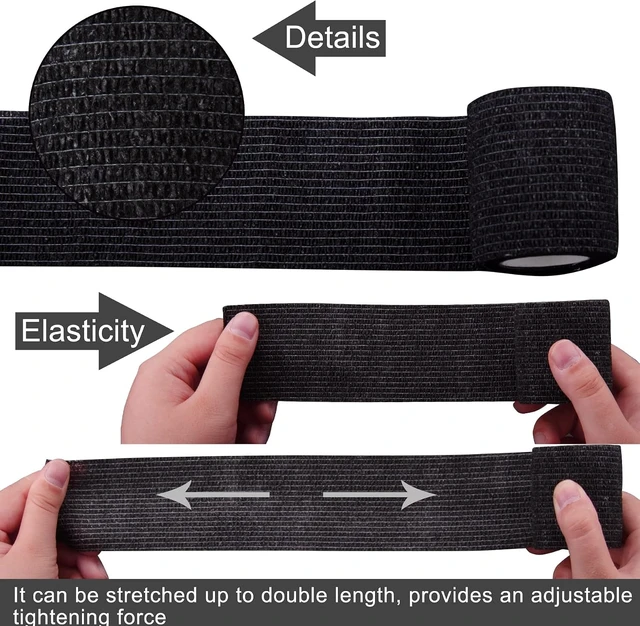 Alt view image 5 of 7 - 108-Roll Elastic Adhesive Tape 2" Self-Adherent Bandages (Black)