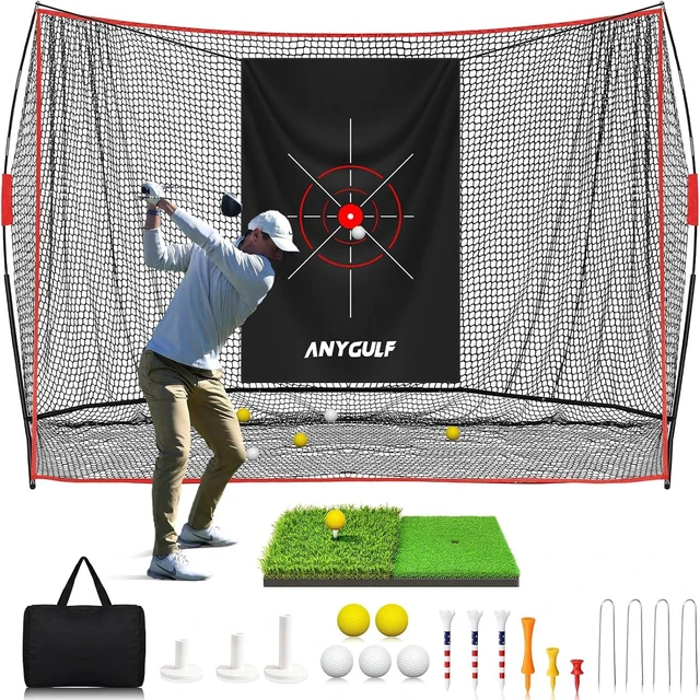Main image of 10x7FT Heavy-Duty Golf Net Chipping Net with Mat for Home Practice