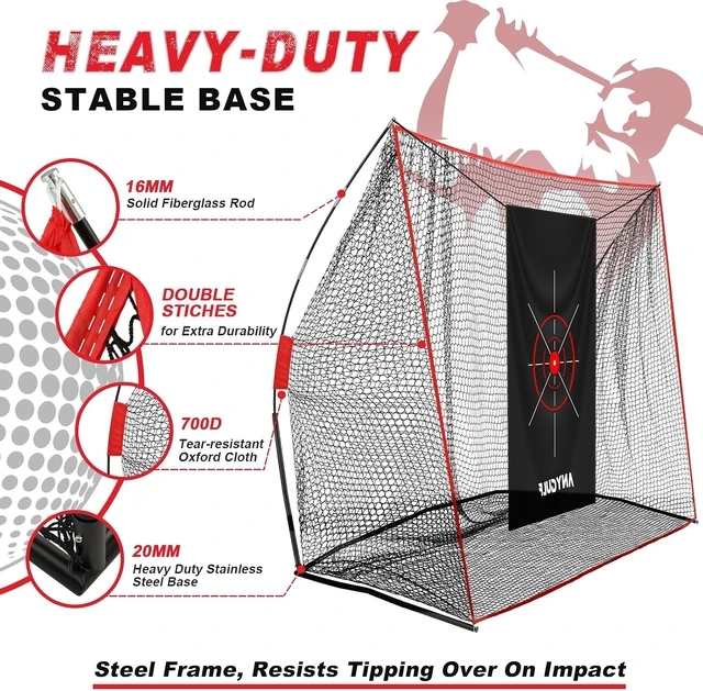 Alt view image 3 of 7 - 10x7FT Heavy-Duty Golf Net Chipping Net with Mat for Home Practice