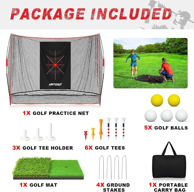Alt view image 6 of 7 - 10x7FT Heavy-Duty Golf Net Chipping Net with Mat for Home Practice