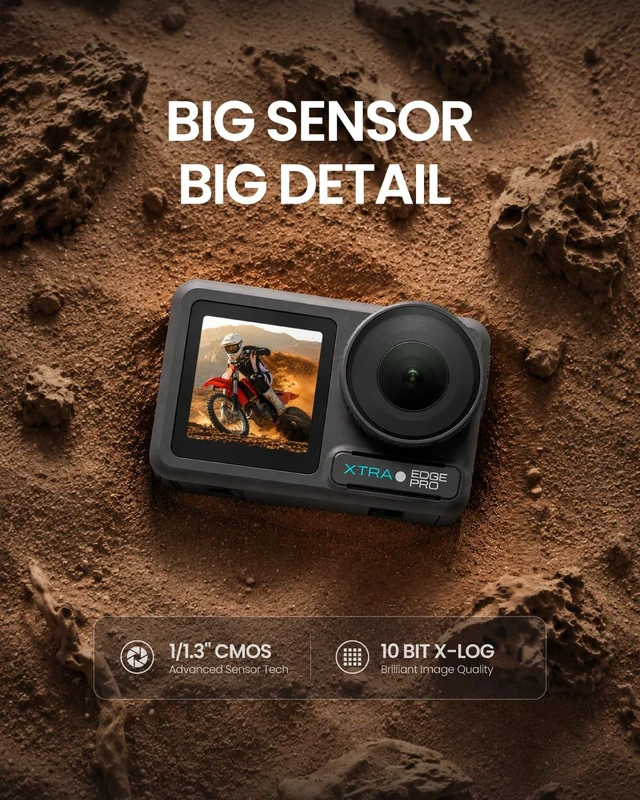 Alt view image 2 of 7 - Xtra Pro Dual Battery Bundle 1/1.3" Sensor, 65ft Waterproof, 216-Min Battery, 4K/120fps Night Video, Smart Tracking, 32x Slow Motion Outdoor Sports Vlogging Camera