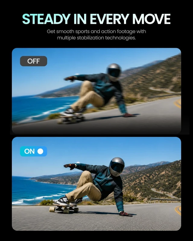 Alt view image 3 of 7 - Xtra Pro Dual Battery Bundle 1/1.3" Sensor, 65ft Waterproof, 216-Min Battery, 4K/120fps Night Video, Smart Tracking, 32x Slow Motion Outdoor Sports Vlogging Camera
