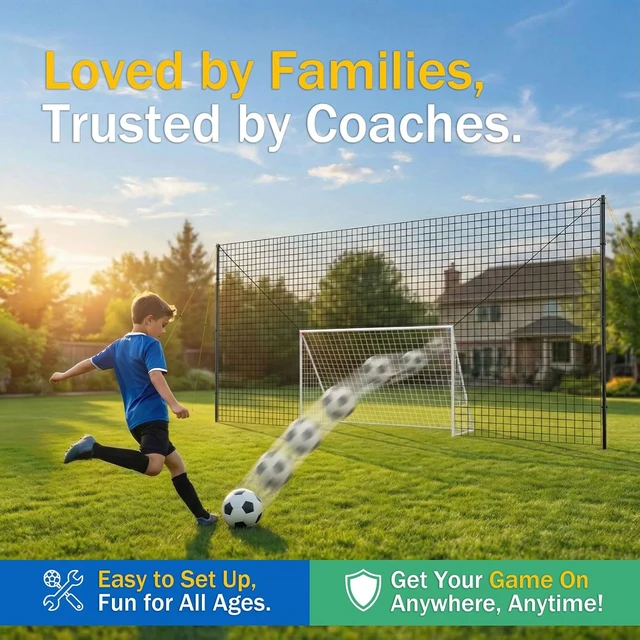 Alt view image 5 of 7 - 3-in-1 Soccer Goal with Rebounder & Backstop Net