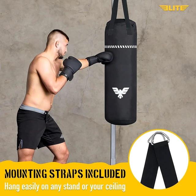 Alt view image 3 of 6 - 4 FT Boxing Bag Heavy-Duty Canvas Punching Bag with Straps for Boxing, MMA, Muay Thai, Kickboxing, Martial Arts & Fitness UNFILLED Heavy Bag