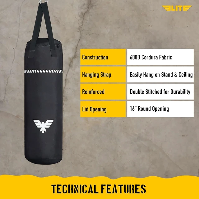 Alt view image 5 of 6 - 4 FT Boxing Bag Heavy-Duty Canvas Punching Bag with Straps for Boxing, MMA, Muay Thai, Kickboxing, Martial Arts & Fitness UNFILLED Heavy Bag