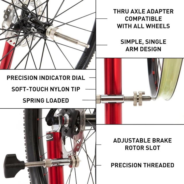 Alt view image 3 of 6 - Pro Truing Stand with Thru-Axle Adapter (Red)