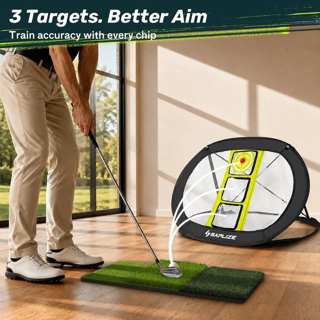 Alt view image 4 of 7 - Golf Chipping Net for Backyard Practice Improves Accuracy & Distance Control, Foldable Multi-Target Training Aid for Indoor/Outdoor Use, All Skill Levels