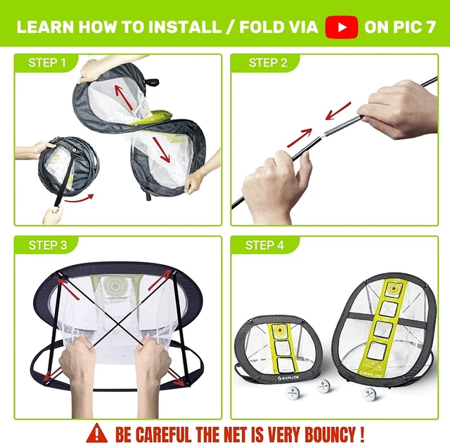 Alt view image 7 of 7 - Golf Chipping Net for Backyard Practice Improves Accuracy & Distance Control, Foldable Multi-Target Training Aid for Indoor/Outdoor Use, All Skill Levels