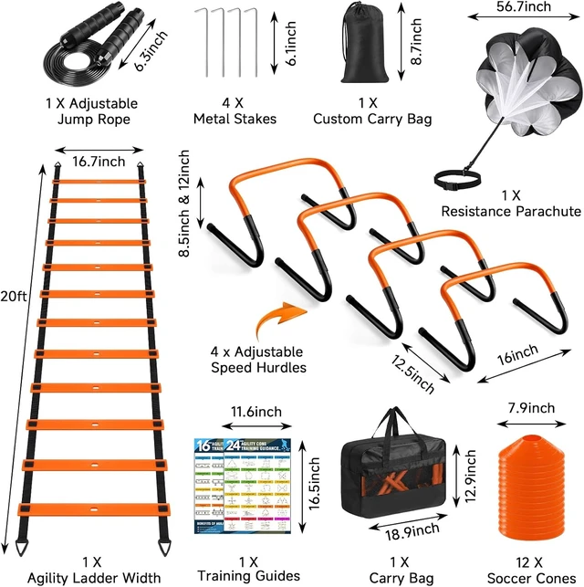 Alt view image 2 of 7 - Agility Ladder Soccer Football Training Equipment for Agility & Speed Training