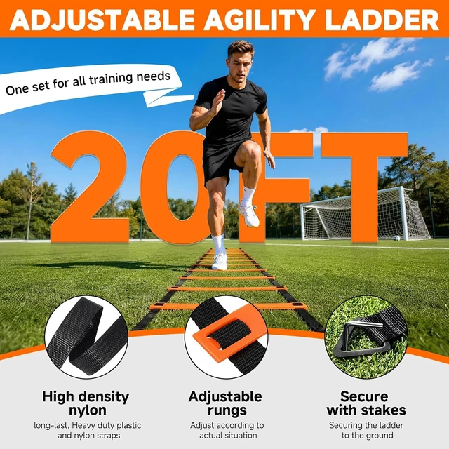 Alt view image 4 of 7 - Agility Ladder Soccer Football Training Equipment for Agility & Speed Training