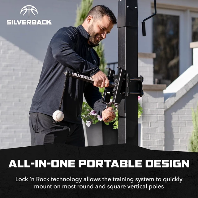 Alt view image 6 of 7 - Portable Baseball Swing Trainer with Lock 'n Rock Technology (Black)