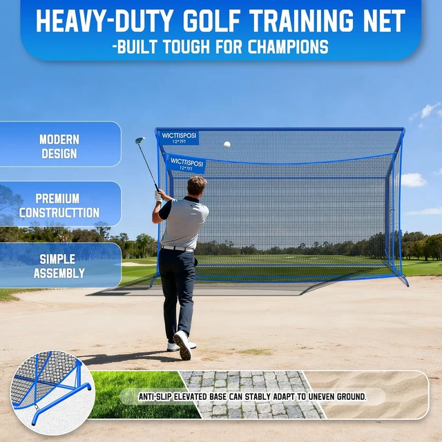 Alt view image 2 of 7 - Heavy-Duty Golf Practice Hitting Net with Extra Striking Net