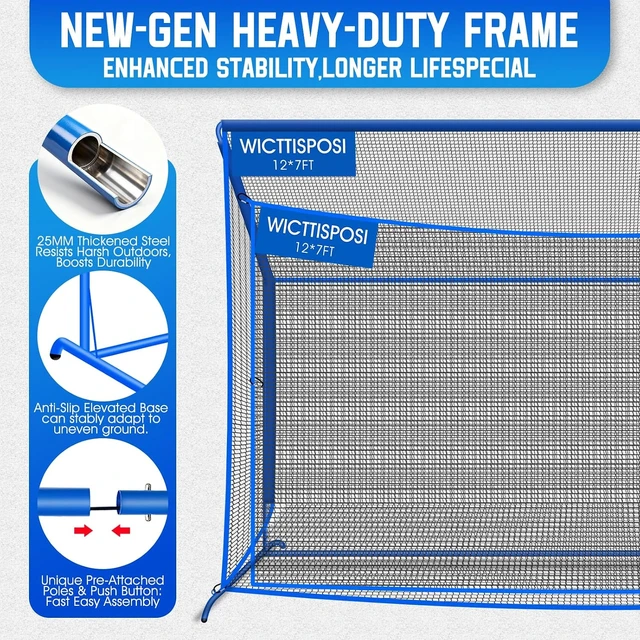Alt view image 3 of 7 - Heavy-Duty Golf Practice Hitting Net with Extra Striking Net