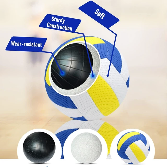 Alt view image 4 of 7 - 6-Pack Official Size 5 Volleyballs Synthetic Leather, Ball Pump & Net Bag Included, Competition Indoor/Outdoor