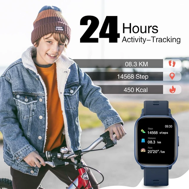 Alt view image 4 of 7 - Kids Watch for Girls & Boys IP68 Waterproof, 19 Sports Modes, Sleep Tracking, Pedometer, Stopwatch, Activity Tracker, Birthday Gift for Ages 6-15