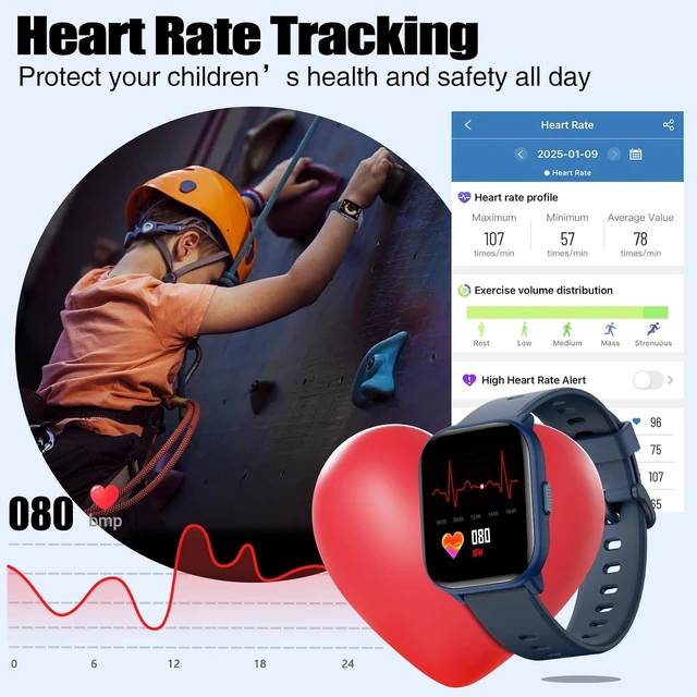 Alt view image 6 of 7 - Kids Watch for Girls & Boys IP68 Waterproof, 19 Sports Modes, Sleep Tracking, Pedometer, Stopwatch, Activity Tracker, Birthday Gift for Ages 6-15
