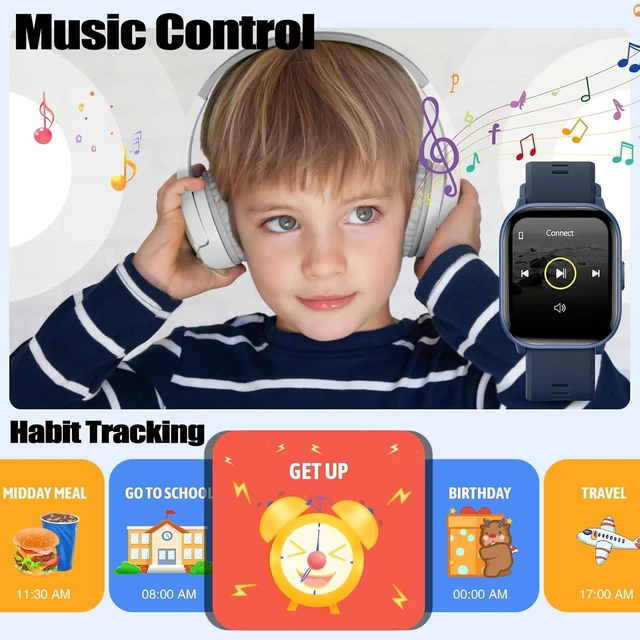 Alt view image 7 of 7 - Kids Watch for Girls & Boys IP68 Waterproof, 19 Sports Modes, Sleep Tracking, Pedometer, Stopwatch, Activity Tracker, Birthday Gift for Ages 6-15