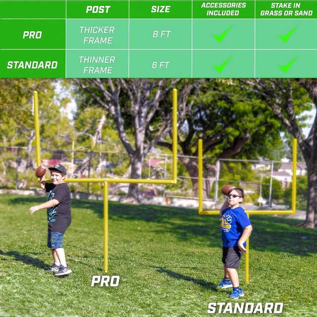 Alt view image 6 of 6 - Football Field Goal Post 6 or 8 ft Backyard Football Game