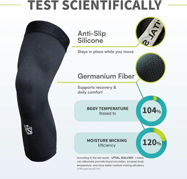 Alt view image 2 of 6 - Vital Salveo Compression Long Knee Sleeve (1 Pair) L