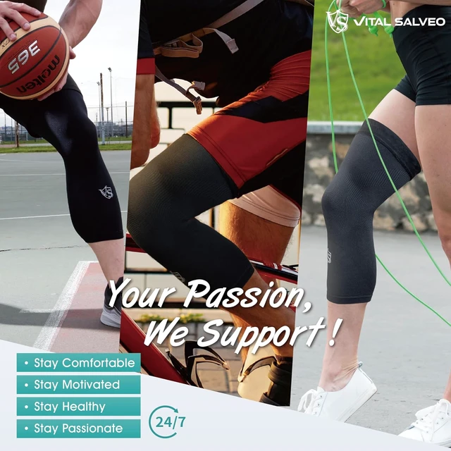 Alt view image 6 of 6 - Vital Salveo Compression Long Knee Sleeve (1 Pair) L