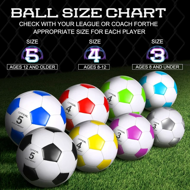 Alt view image 3 of 6 - 8-Pack Bulk Soccer Balls with Pump for Kids Indoor & Outdoor
