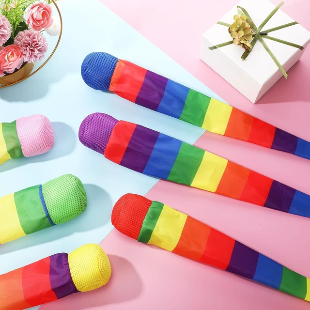 Alt view image 4 of 7 - 12-Pack 28" Throw & Catch Balls with Rainbow Tail for Kids