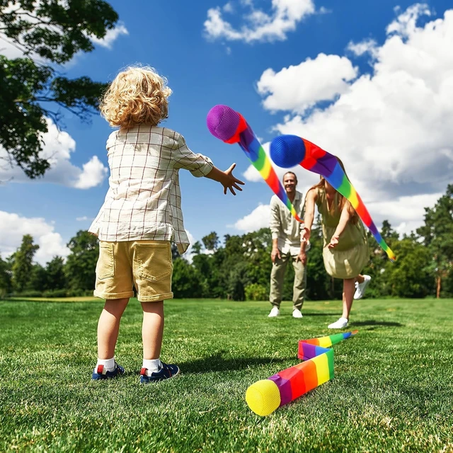 Alt view image 7 of 7 - 12-Pack 28" Throw & Catch Balls with Rainbow Tail for Kids