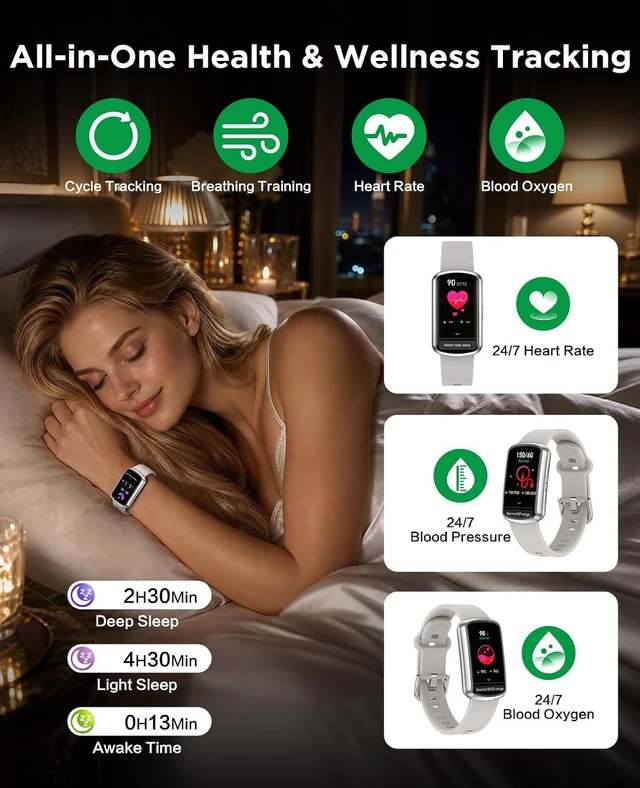 Alt view image 2 of 7 - Smart Watch Fitness Tracker for Women & Men 24/7 Health Activity Monitor