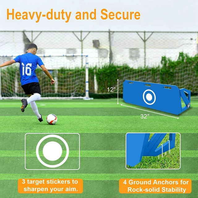 Alt view image 3 of 6 - 3-Angle Soccer Rebounder Board Portable Wall for Passing & Shooting