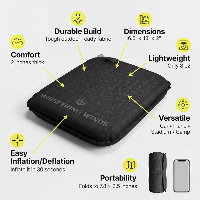 Alt view image 3 of 7 - Seat Cushion Inflatable