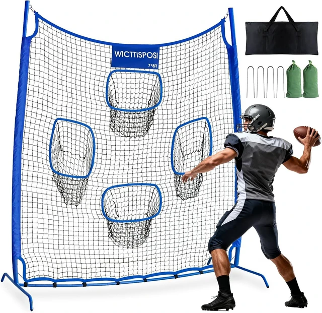Main image of Football Throwing Target Net Quarterback Training Equipment with Carry Bag