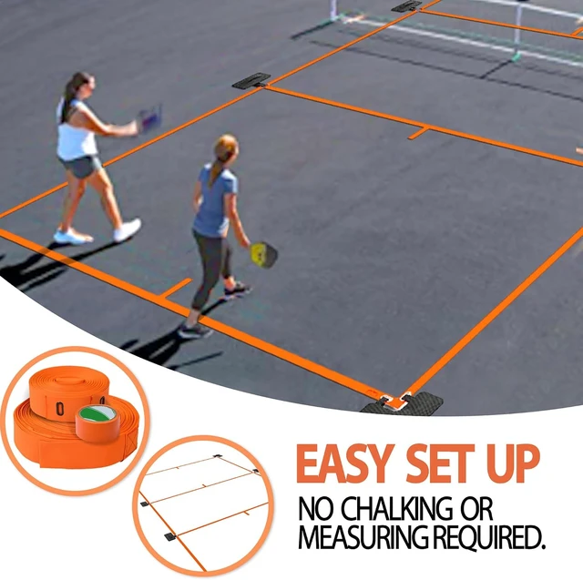 Alt view image 5 of 7 - Portable Pickleball Court Lines No-Measurement Court Marker Kit for Outdoor & Indoor, Easy Setup & Durable Design
