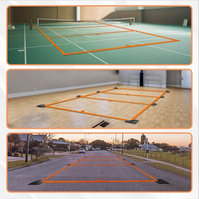 Alt view image 6 of 7 - Portable Pickleball Court Lines No-Measurement Court Marker Kit for Outdoor & Indoor, Easy Setup & Durable Design