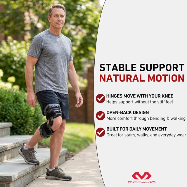 Alt view image 7 of 7 - Heavy-Duty Hinged Knee Brace for Men ACL/MCL/PCL Support, Side Stabilizers