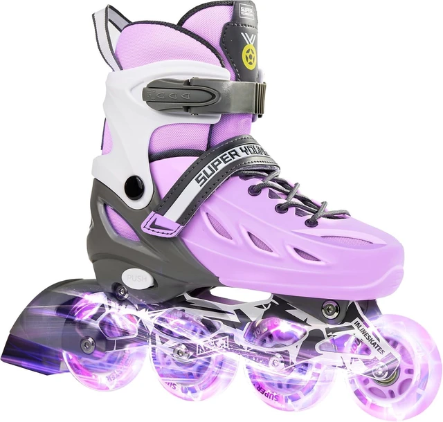 Main image of Inline Roller Skates with Light-Up Wheels for Boys & Girls Ages 4-12 Youth Roller Skate Blades for Kids, Indoor & Outdoor Beginners