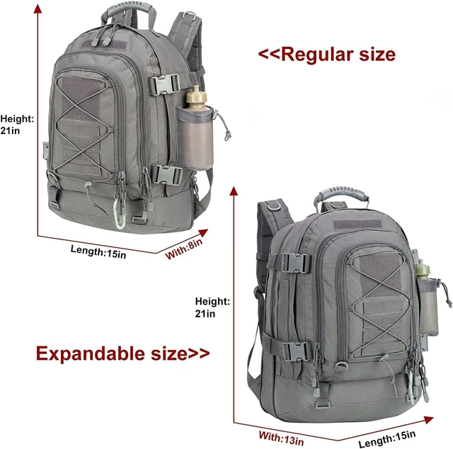 Alt view image 2 of 6 - Military Tactical Backpack 3-Day Bag Expandable 40-64L for Hiking, Gym, Sport & Camping