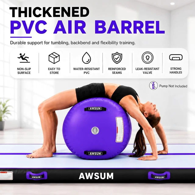 Alt view image 5 of 7 - Gymnastics Tumbling Roller Barrel Back Handspring Training Equipment