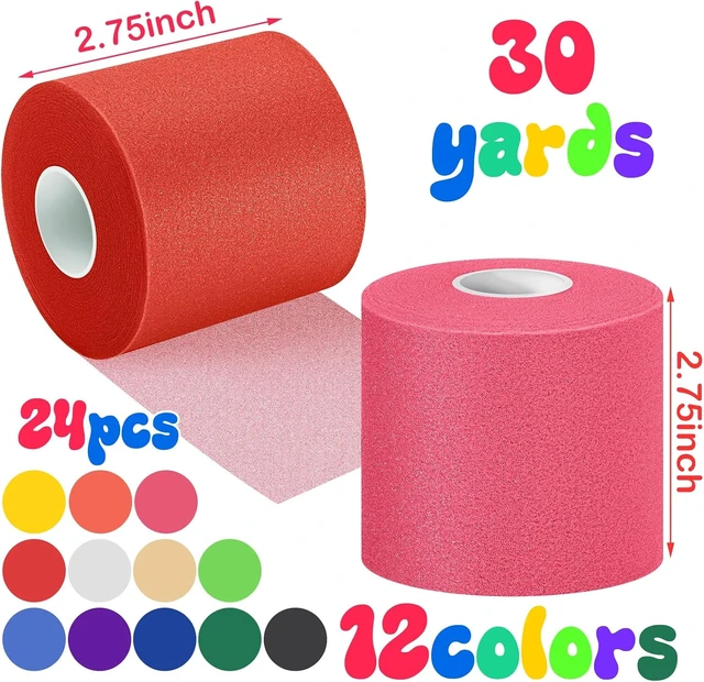 Alt view image 2 of 7 - Prewrap Athletic Tape 24 Rolls, 2.75 in x 30 yd, 12 Colors