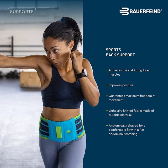 Alt view image 5 of 7 - Breathable Compression Sports Back Support Anatomically Contoured Back Panel with Massaging Nub Pad Air Knit Fabric, Durable & Washable